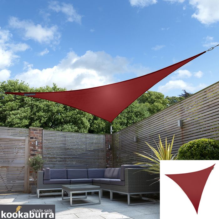 Toldos Vela de Sombra Kookaburra® Carmín Triangular 3.6m (Impermeable)