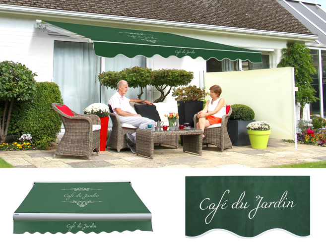 3.5m Toldo Estándar Manual de Color  Cafe Du Jardin Verde