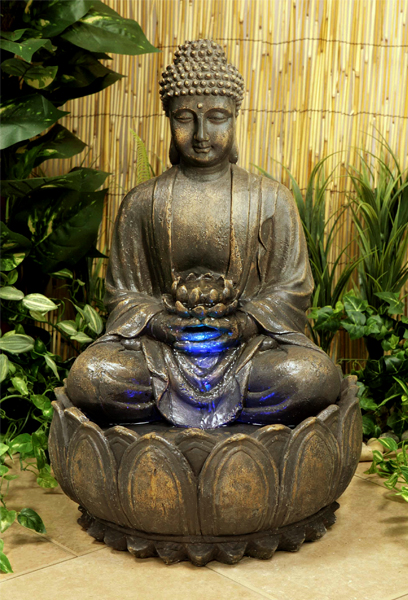 Fuente de Jardín Buda en Meditación
